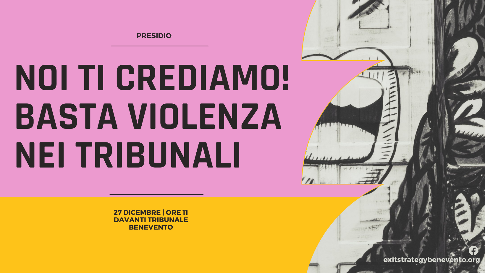 A Benevento il 27 Dicembre il presidio ‘Noi ti crediamo! Basta violenza nei tribunali’