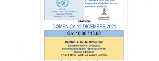 Giornata internazionale dalla copertura sanitaria universale, in piazza Castello screening per bambini