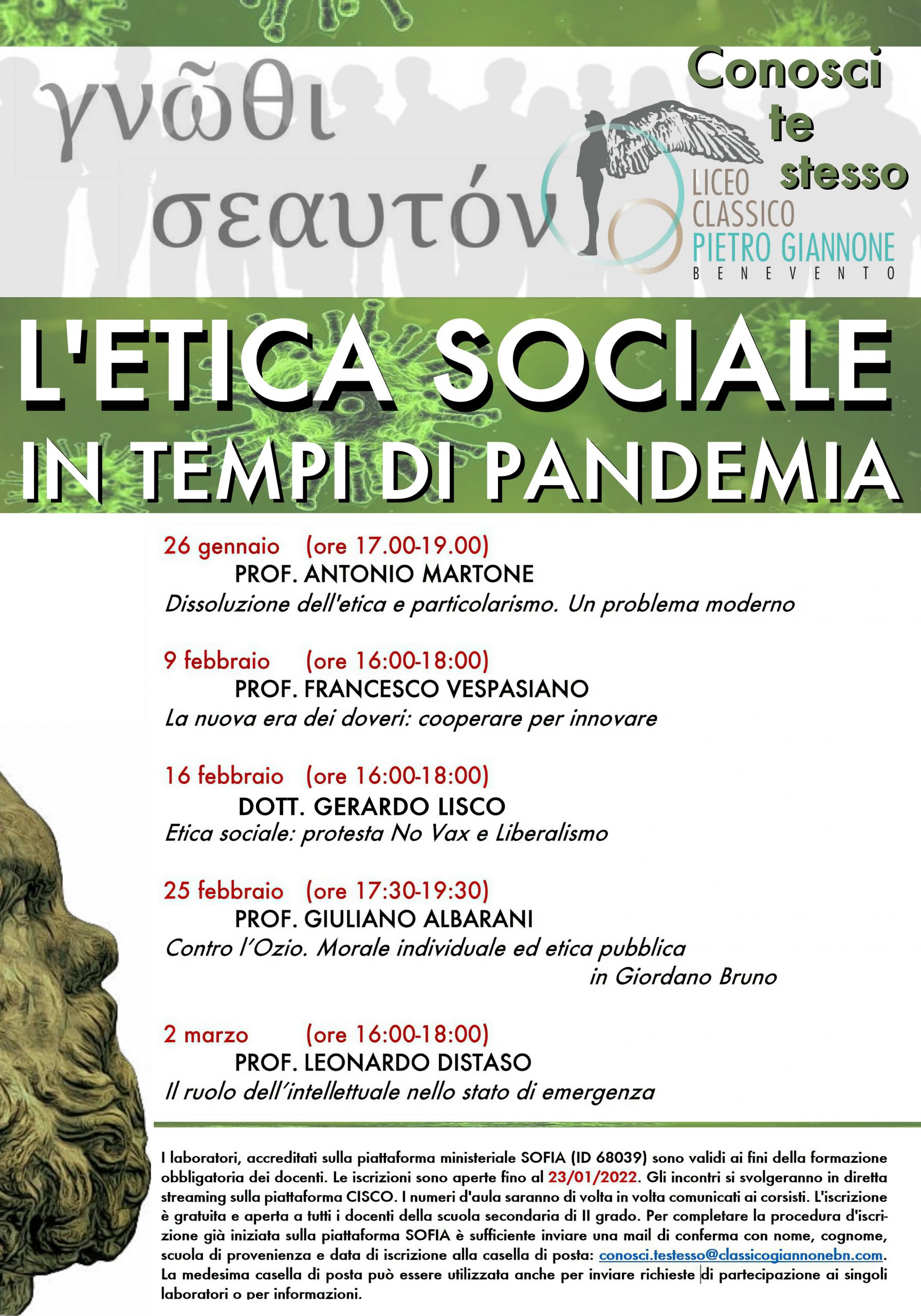 Γνῶθι σεαυτόν, l’etica sociale al tempo della pandemia. Ciclo di conferenze al Giannone