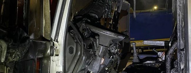 Serino| Fiamme nella notte danneggiano le cabine di due autoarticolati, indagano i carabinieri