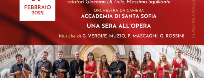 “Una sera all’Opera”, sabato primo appuntamento della stagione concertistica dell’Accademia di Santa Sofia