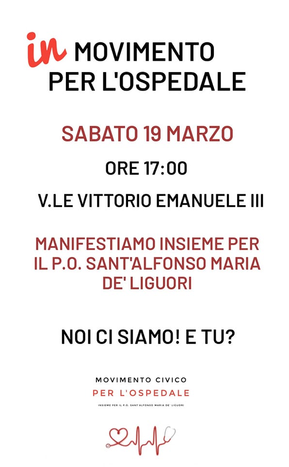 “In Movimento per l’ospedale”: sabato la manifestazione a Sant’Agata de’ Goti