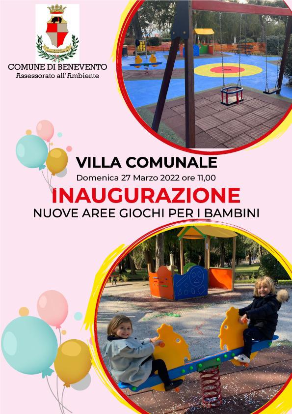 Benevento| Nuova area giochi nella villa Comunale, domenica l’inaugurazione