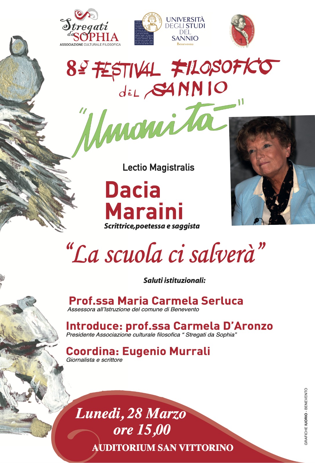 “Festival filosofico del Sannio”, lunedì nono appuntamento con la lectio di Dacia Maraini