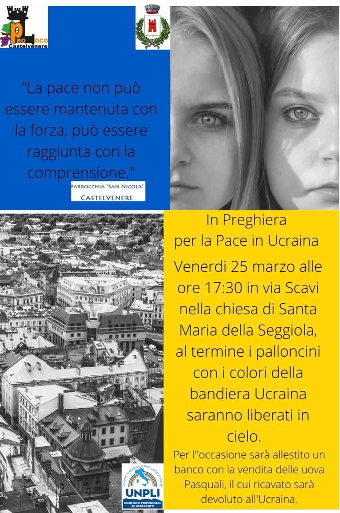 Castelvenere, domani fedeli in preghiera per la Pace