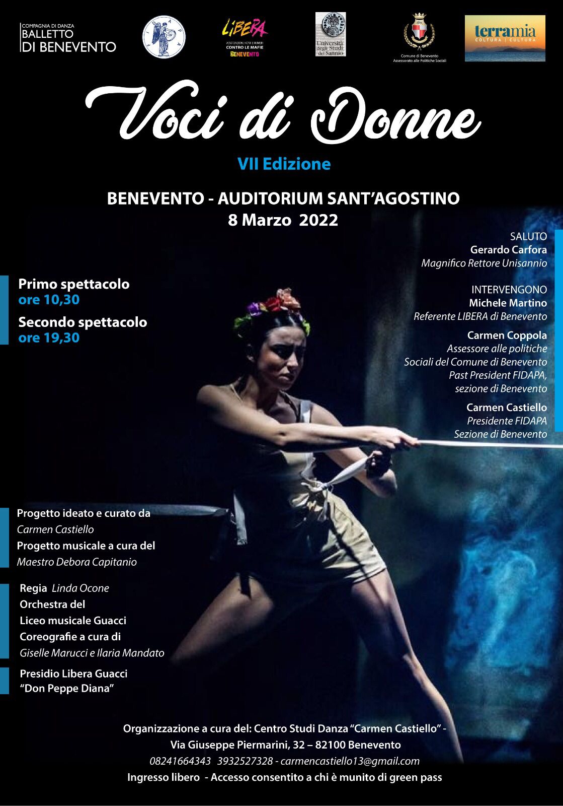 “Voci di Donne”, martedi  8 marzo all’Auditorium di Sant’Agostino