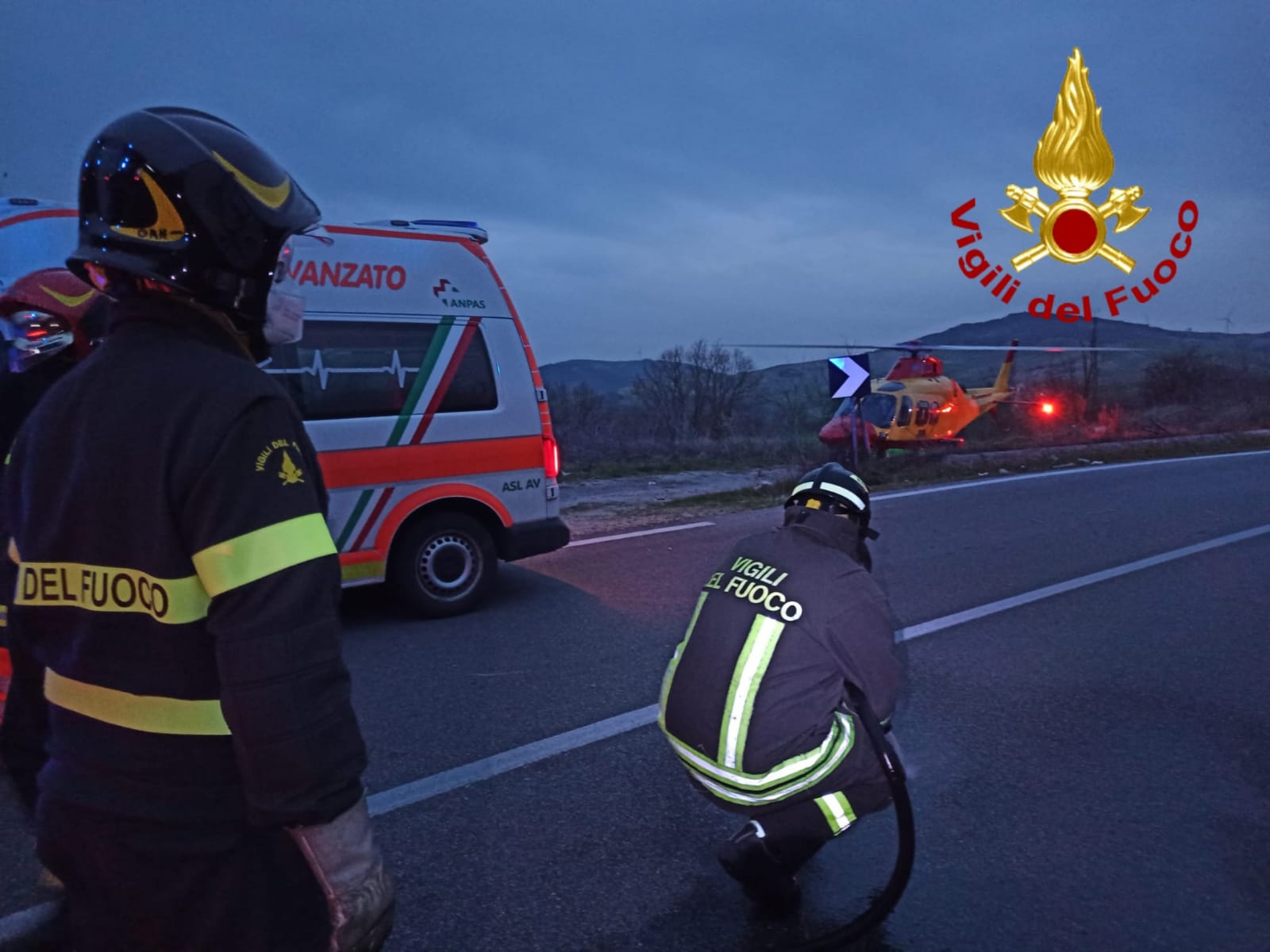 Savignano Irpino| Incidente sulla Statale 90, deceduto il motociclista trasportato in elicottero al Moscati