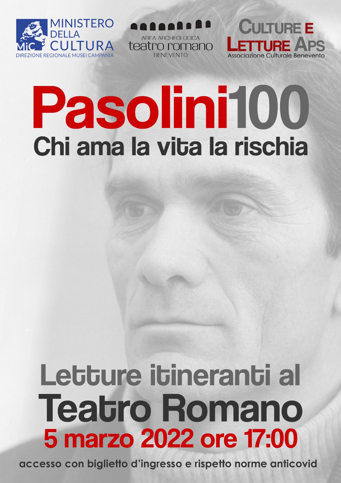 Benevento| Centenario della nascita di Pier Paolo Pasolini, le iniziative dell’associazione Culture e Letture
