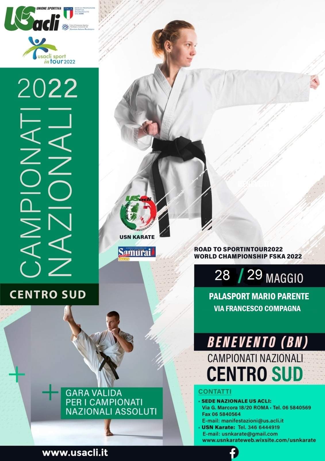 US ACLI, a Benevento il campionato nazionale Centro Sud 2022 di Karate