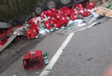 Tir si ribalta sulla Telesina, miracolosamente salvo il conducente