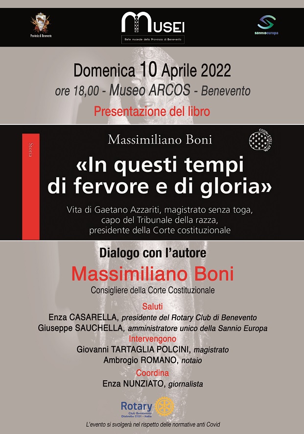 “In questi tempi di fervore e di gloria”, domenica al Museo Arcos la presentazione del saggio di Massimiliano Boni