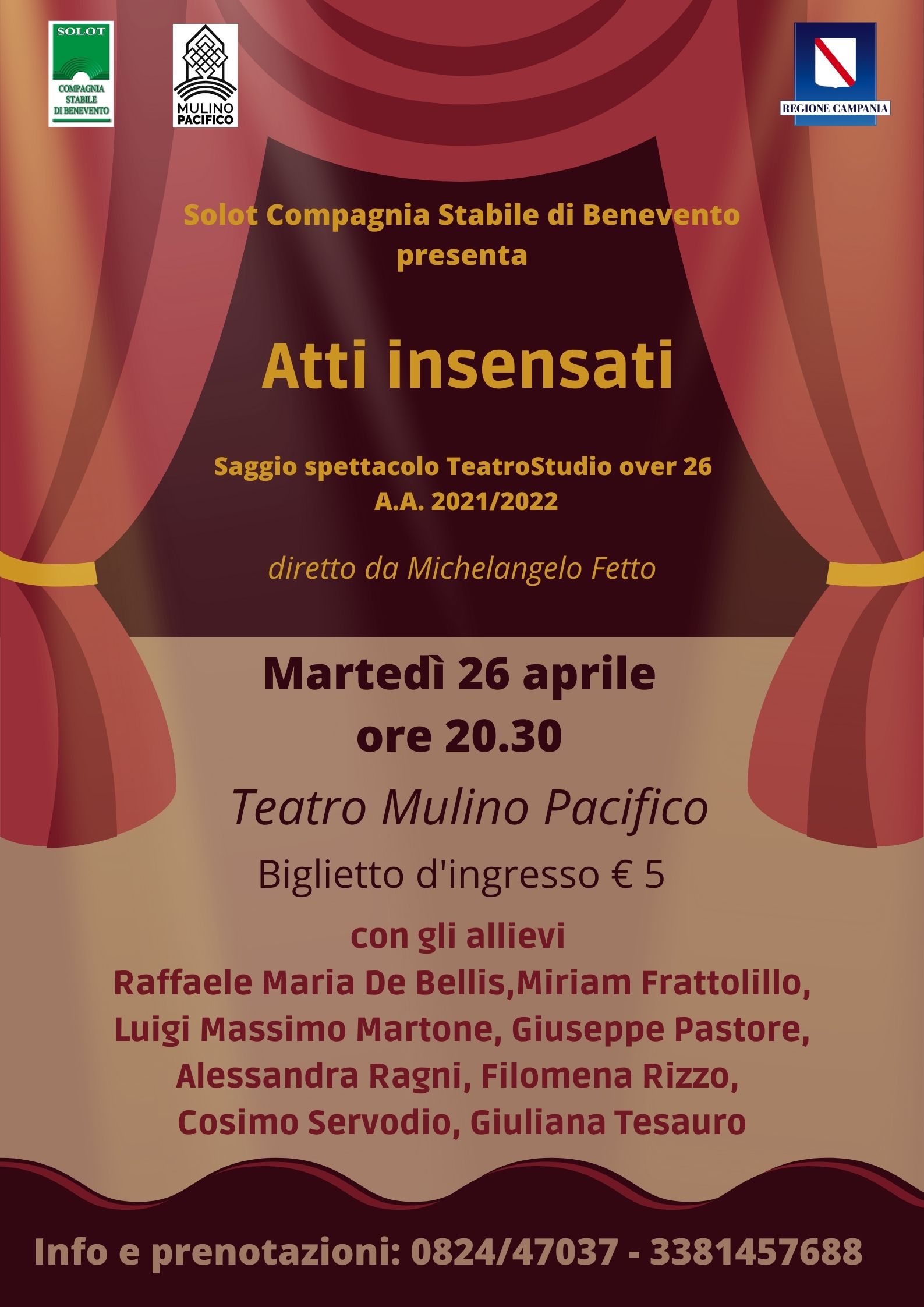 “Atti insensati”, il saggio spettacolo degli allievi “senior” della Solot