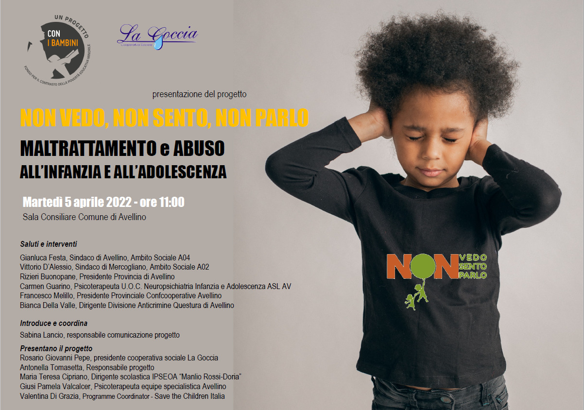 Avellino| Minori maltrattati, si presenta il progetto “Non vedo, non sento, non parlo”