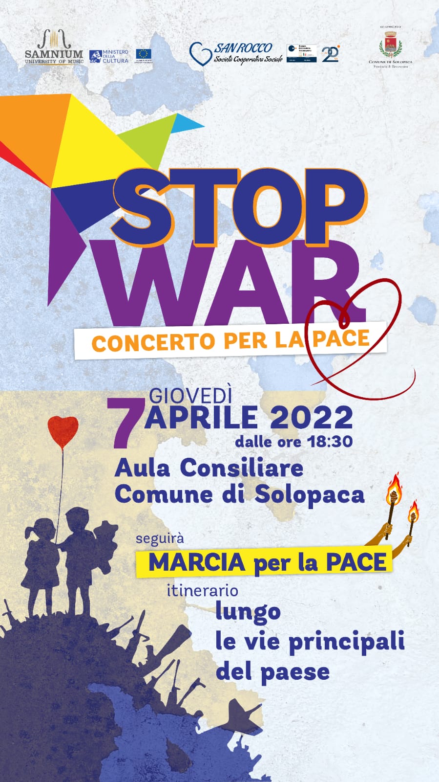Stop War, Concerto per la Pace: Solopaca dice no alla guerra