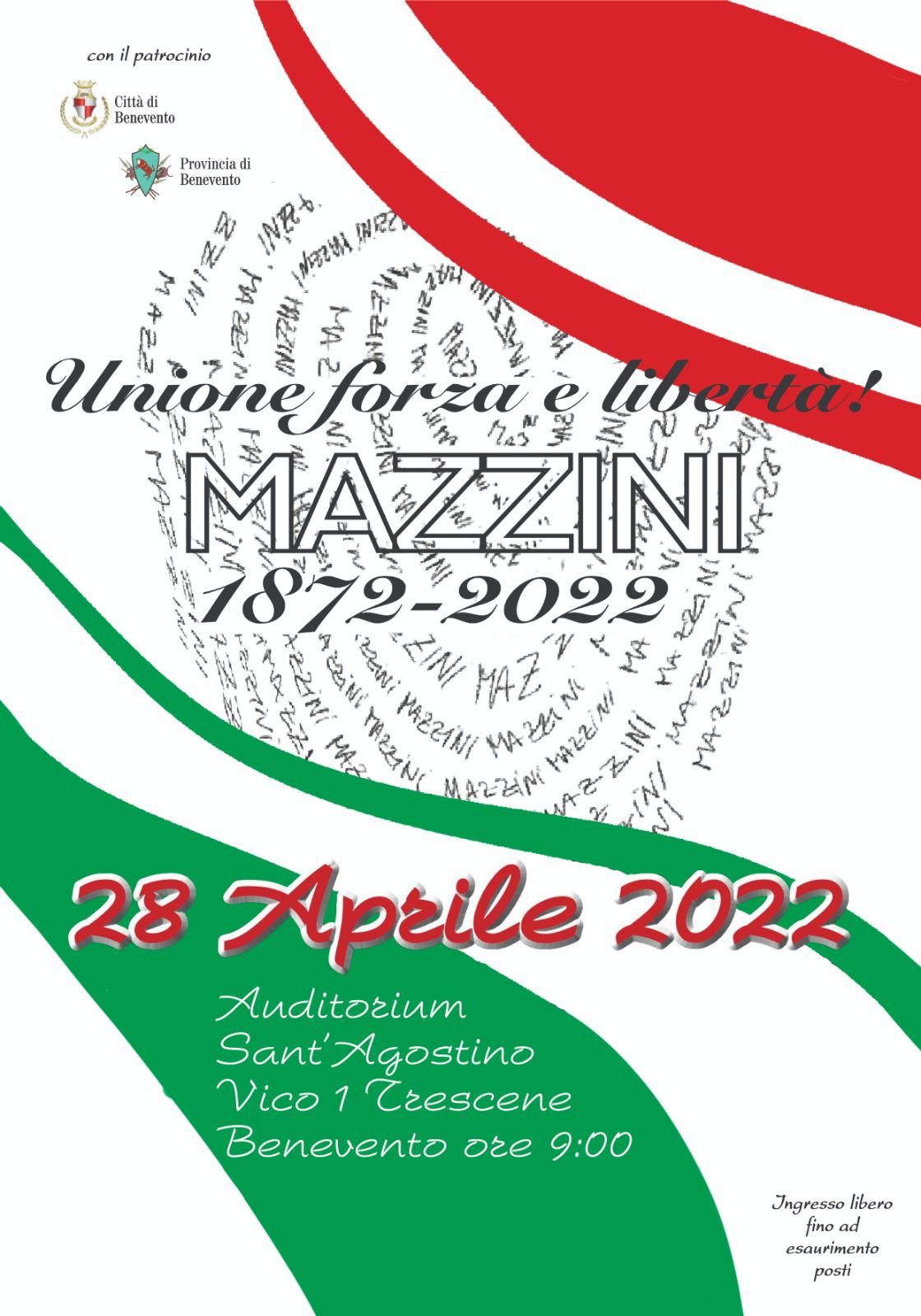 “Giornate Mazziniane”: giovedi convegno all’Auditorium Sant’Agostino