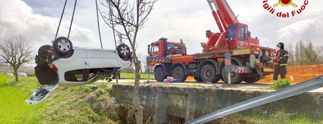 S.Angelo dei L.| Sbanda con l’auto e finisce in un canale di scolo, 29enne salvata da alcuni ragazzi. Sul raccordo 48enne al volante nella scarpata