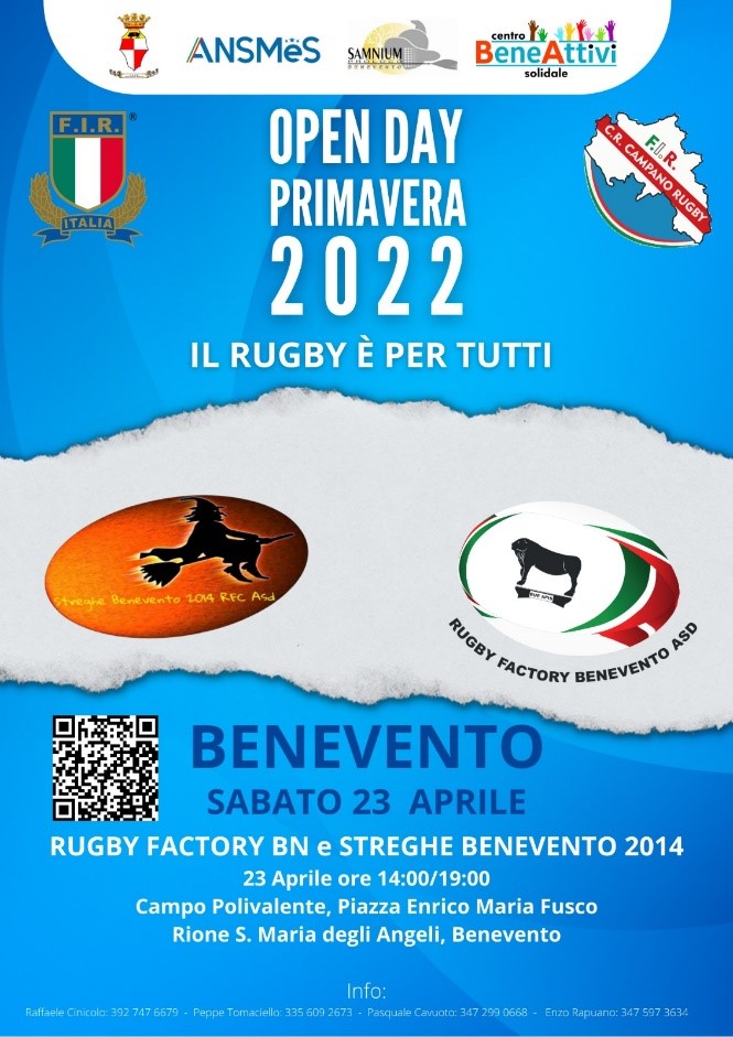 Open Day di Primavera, il Rugby approda al rione Santa Maria degli Angeli di Benevento