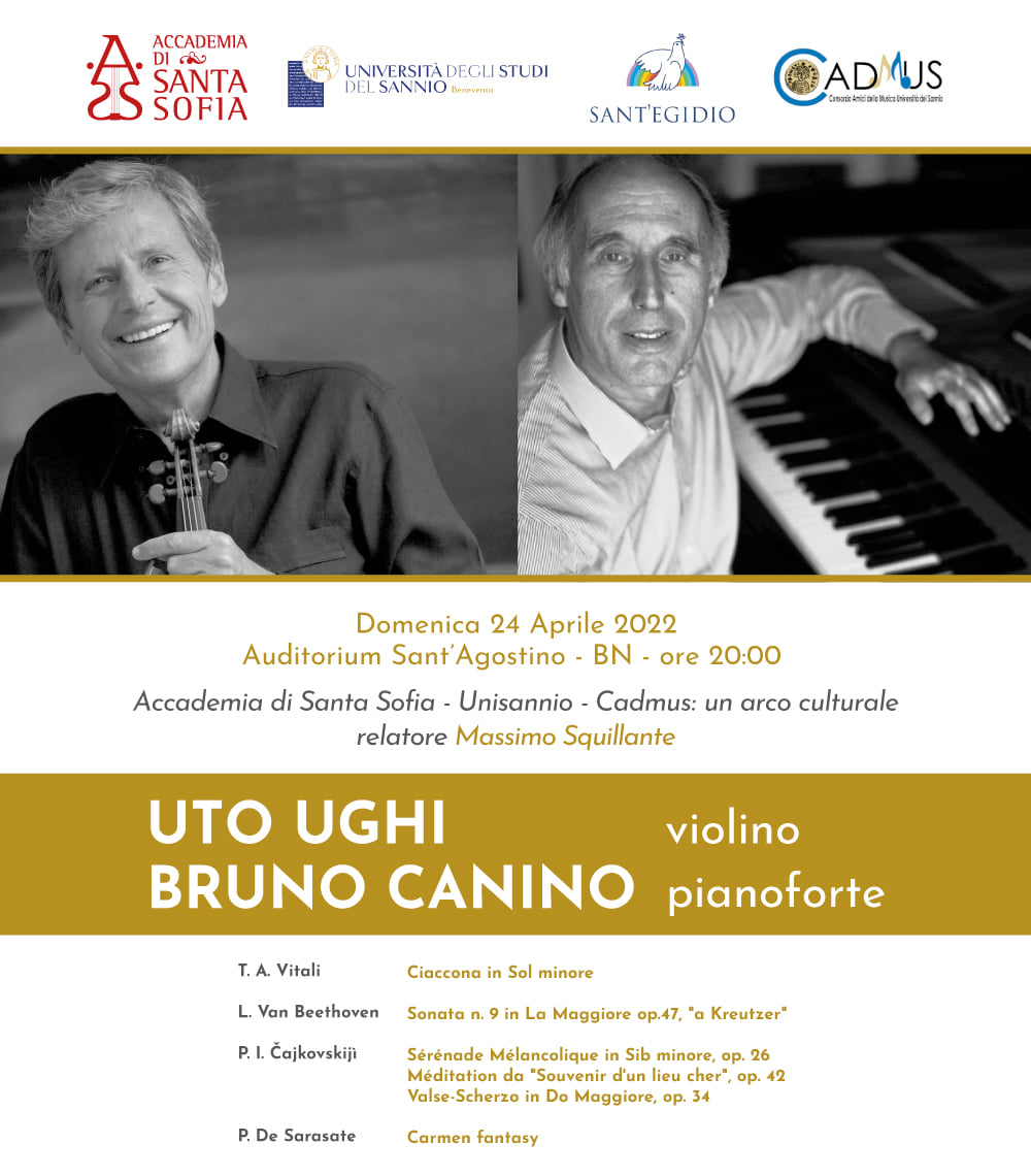 “La scuola della pace”, domenica il concerto-evento di beneficenza con il violinista Ughi