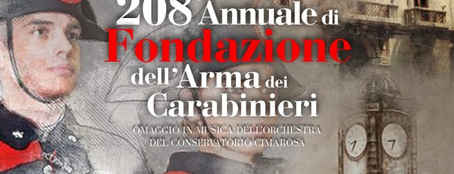 208° anniversario della fondazione dell’Arma dei Carabinieri, l’omaggio in musica del Conservatorio “Cimarosa”