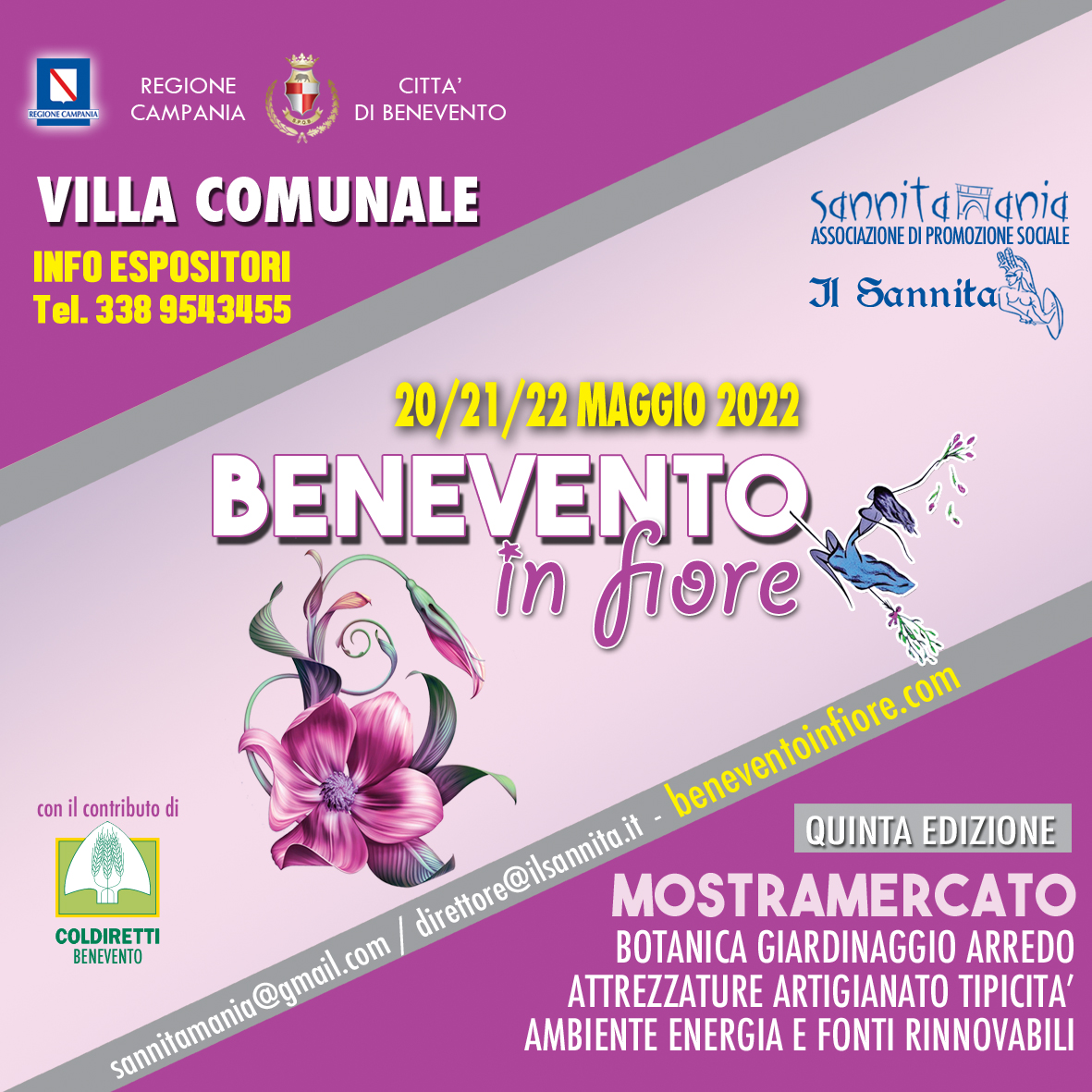 Dal 20 al 22 maggio torna “Benevento in Fiore”