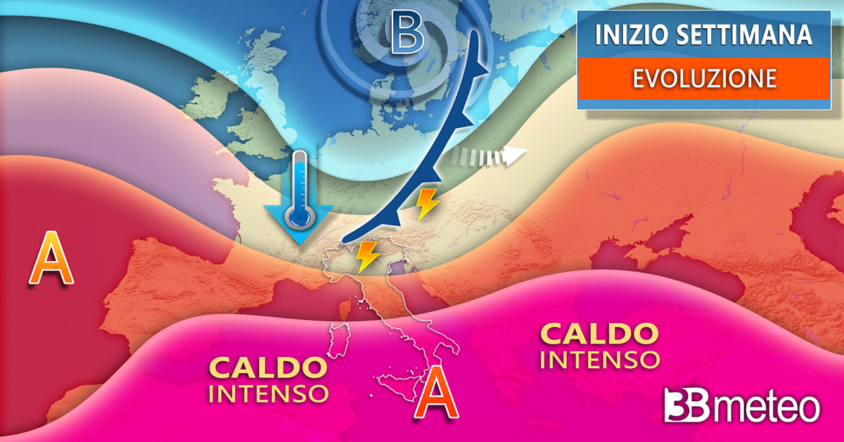 Meteo: l’alta pressione africana si indebolisce, atteso clima meno rovente ma al Sud la pioggia è lontana