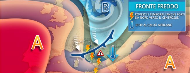 Meteo: ‘in arrivo temporali e nubifragi, stop al caldo africano, fino a 8-10°C in meno”