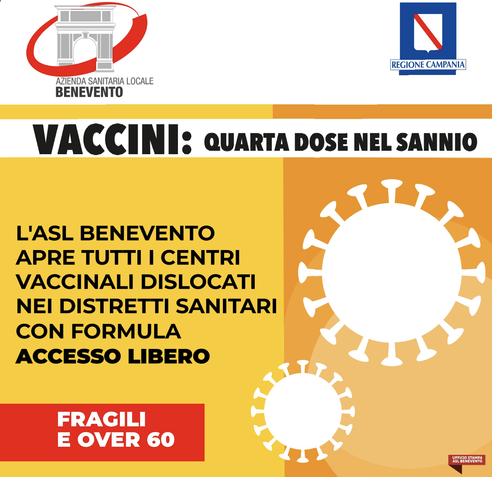 ASL, Volpe: “Pronti per la somministrazione della quarta dose del vaccino anti covid”