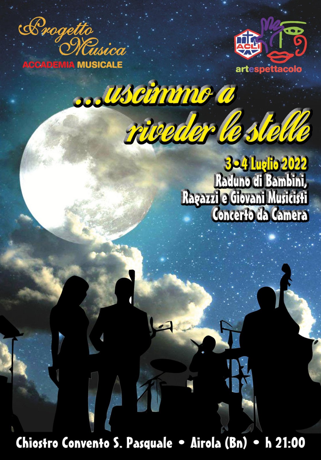 Accademia Progetto Musica AcliArteSpettacolo Sannio, tutto pronto per l’evento “Uscimmo a riveder le stelle” in programma il 3 e il 4 luglio