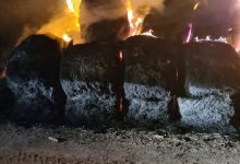 Rotoballe in fiamme nel Sannio, lungo intervento dei Vigili del Fuoco