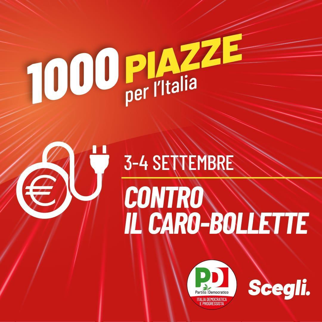 “Caro bollette”, anche nel Sannio l’iniziativa del PD  “1000 piazze per l’Italia”