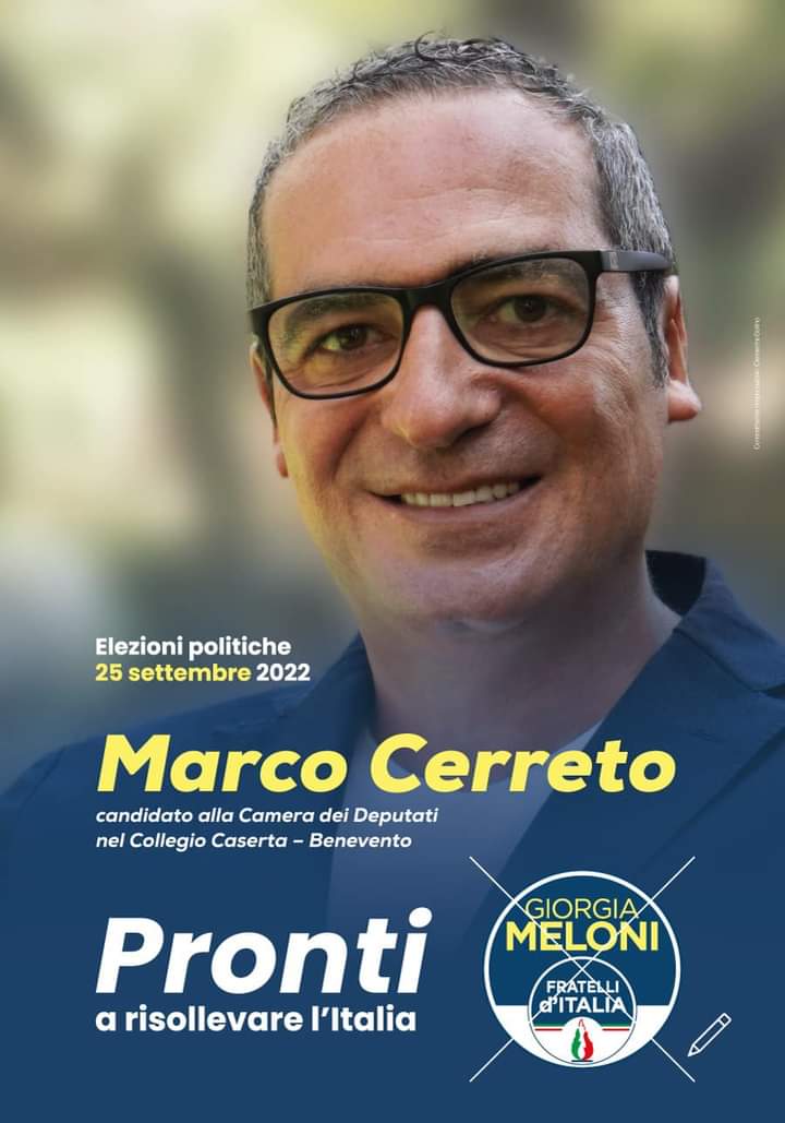 Fratelli d’Italia, lunedi Marco Cerreto a Benevento