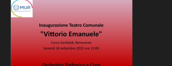 Conservatorio ‘Nicola Sala’, l’Orchestra sinfonica e il coro si esibiranno alla cerimonia di riapertura del Teatro Comunale