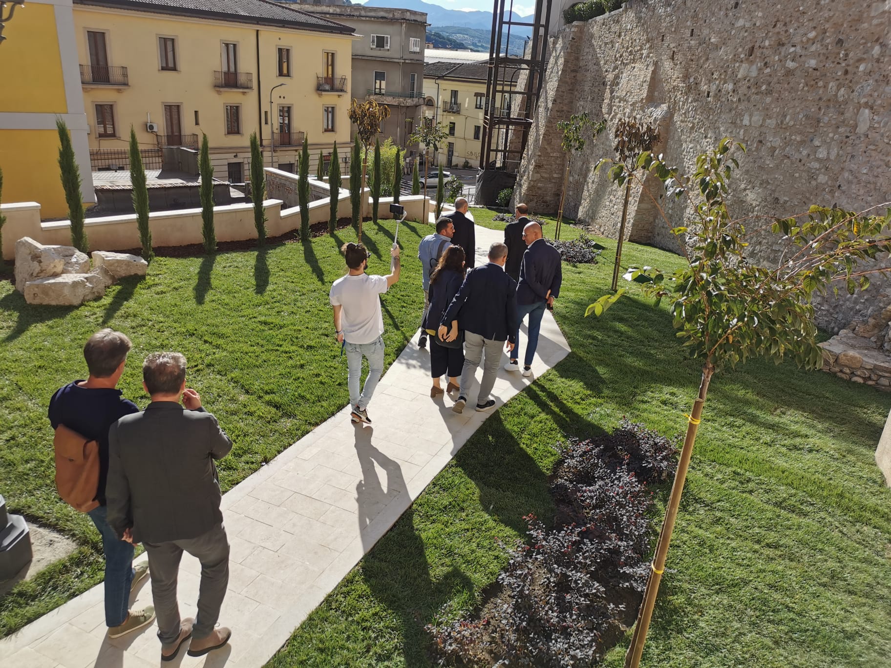 Benevento| Sopralluogo al cantiere dei lavori di sistemazione dell’area sottostante Palazzo Mosti