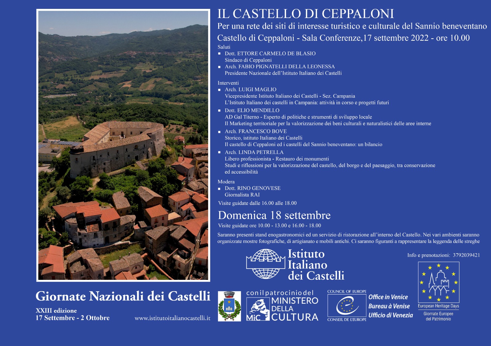 Il Castello di Ceppaloni rappresenterà la Campania nelle Giornate Nazionali dei Castelli