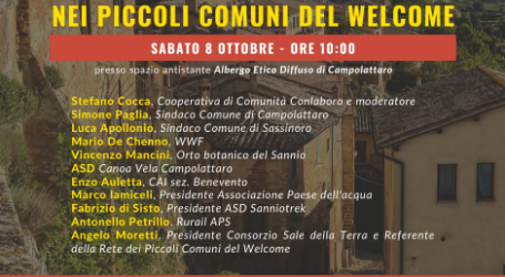 Turismo sostenibile nei Piccoli Comuni del Welcome: convegno a Campolattaro con degustazione
