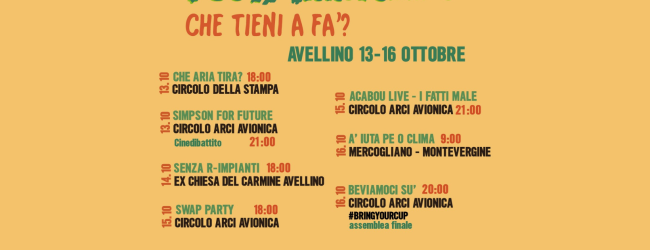Ad Avellino c’è festAmbiente: “Dal 13 al 16 ottobre che tieni a fà?”