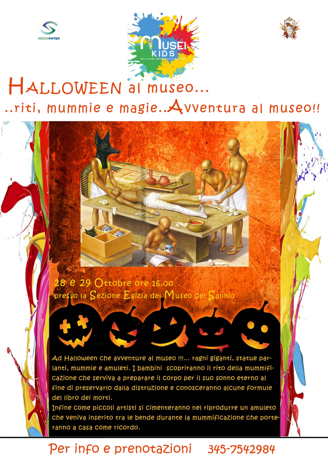 “Musei Kids”: ad Halloween appuntamento ad Arcos con riti, mummie e magie