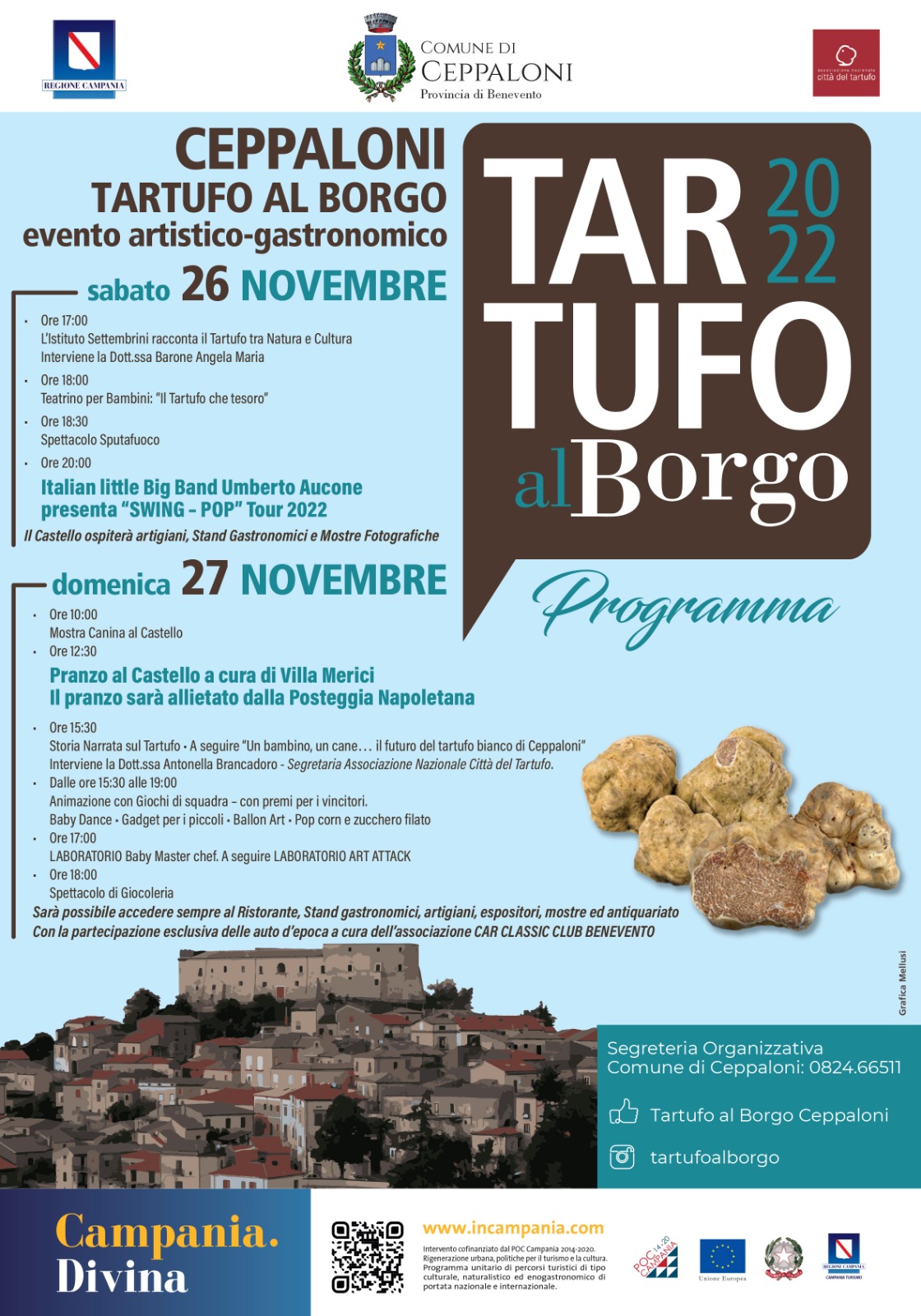 “Tra Lucciole e stelle”, nel weekend appuntamento a Ceppaloni con “Tartufo al borgo”