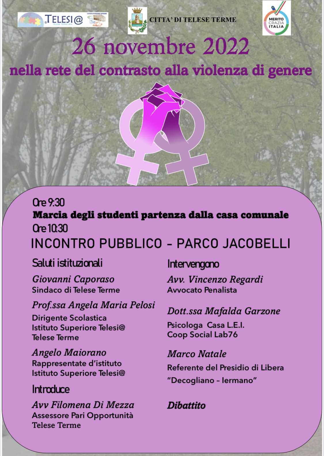 Telese Terme, in marcia contro la violenza sulle donne