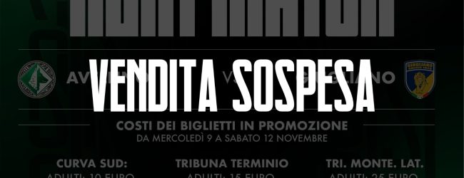 Avellino – Giugliano, sospesa momentaneamente la vendita dei biglietti