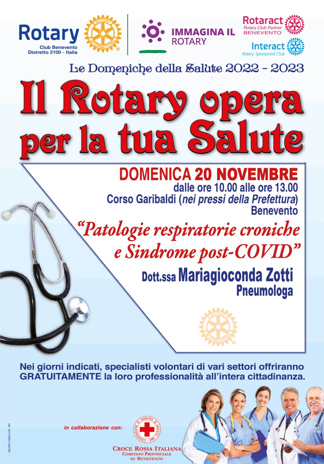 Patologie respiratorie e sindrome post Covid: tornano “Le domeniche della salute” del Rotary Club