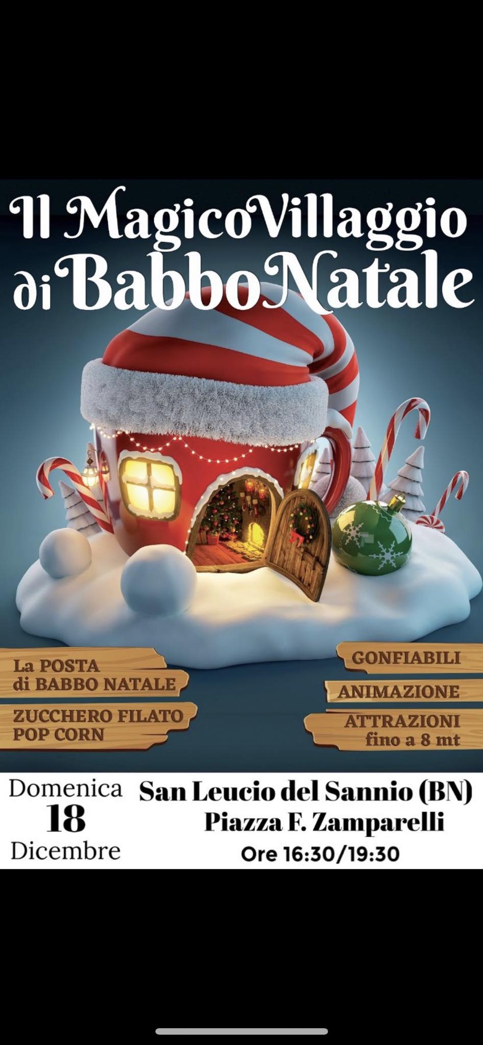 San Leucio del Sannio, domenica 18 dicembre tutti al “Magico Villaggio di Babbo Natale”