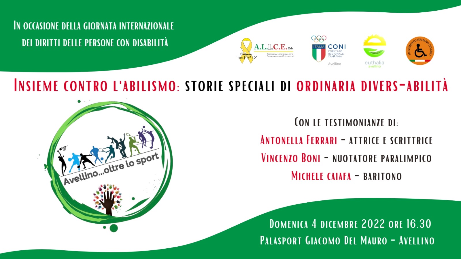 “Avellino oltre lo sport”, storie di resilienza per dire no all’abilismo