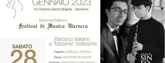 Accademia Progetto Muisca, l’oboista Ruggiero solista nell’Orchestra Sinfonica di Sanremo per il Festival della Musica Barocca