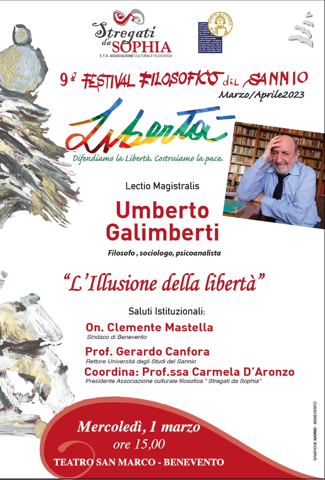 ‘Stregati da Sophia’, primo appuntamento a Benevento con il Prof. Umberto Galimberti