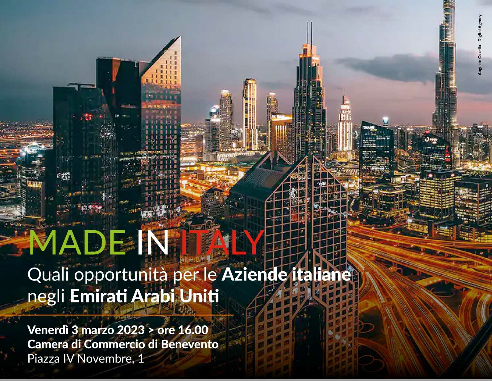 “Quali opportunità per le aziende negli Emirati Arabi Uniti?”: venerdi 3 marzo convegno alla Camera di Commercio di Benevento