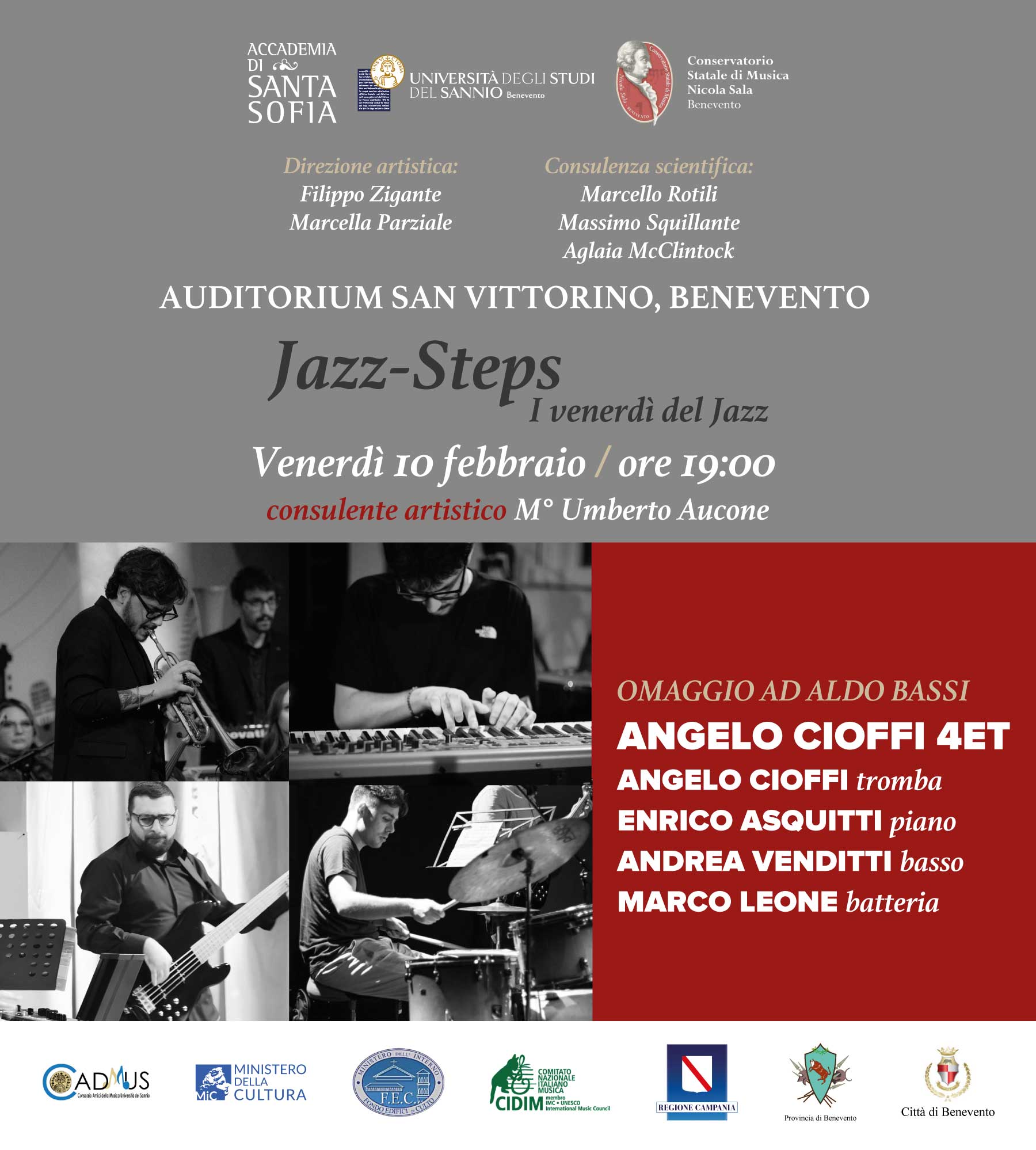 Venerdì 10 febbraio “Omaggio ad Aldo Bassi” nella rassegna Jazz Steps dell’Accademia di Santa Sofia