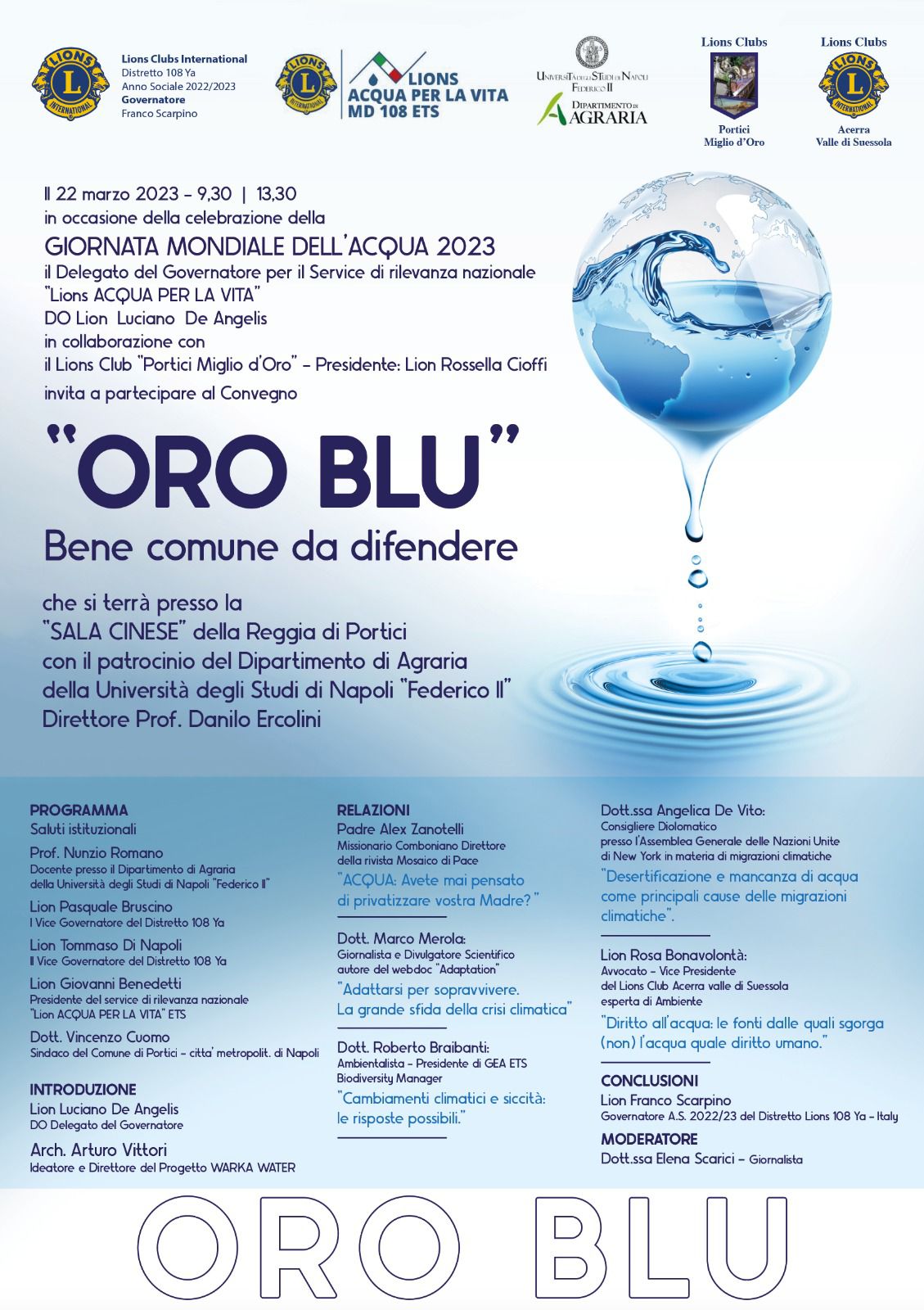 “Oro blu” bene comune da difendere: l’incontro alla Reggia di Portici