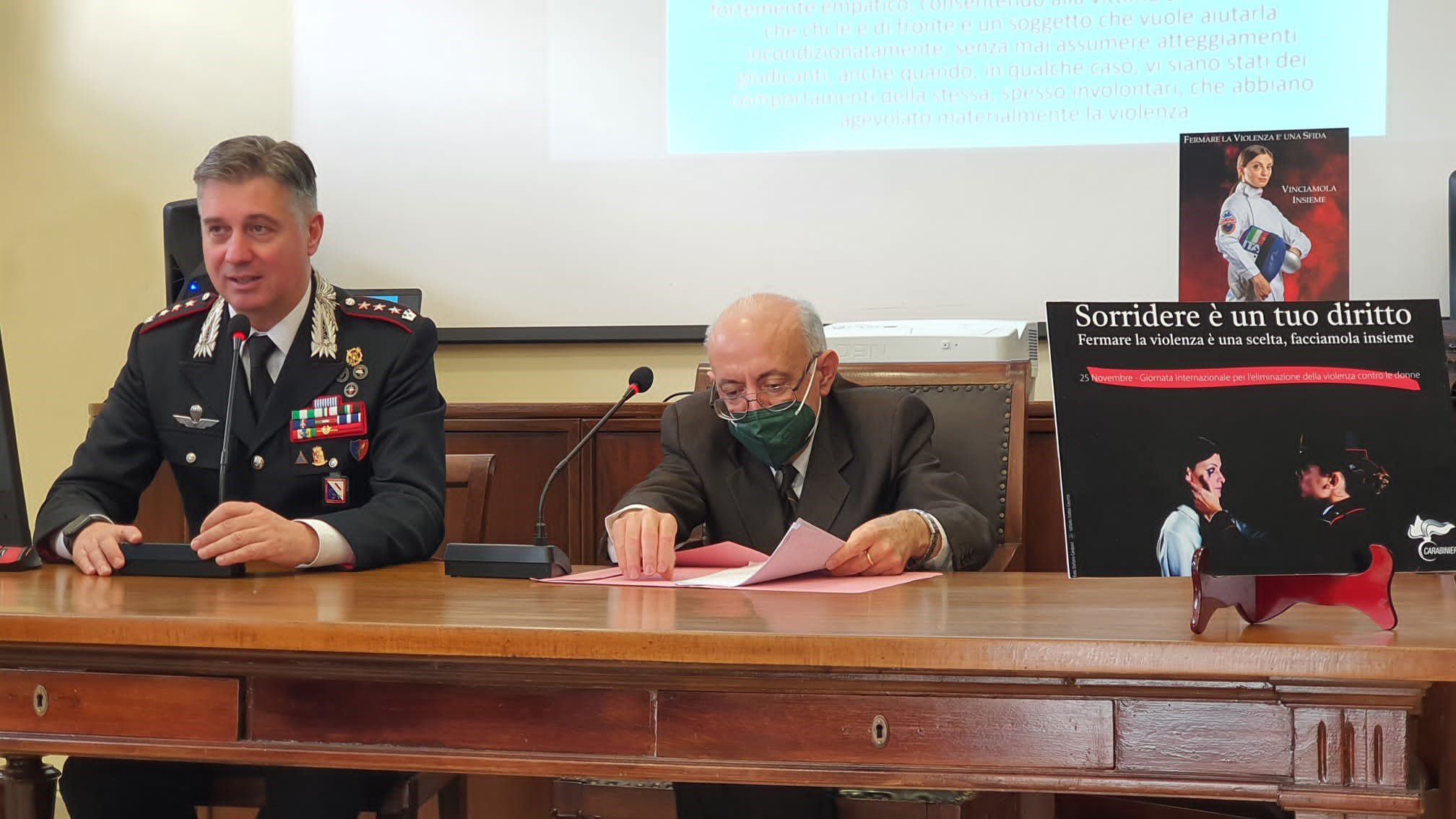 Avellino| Convegno al Comando dell’Arma, presenti anche le 2 giovanissime delle violenze di Aiello