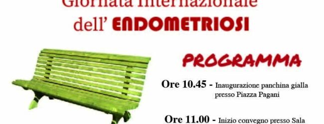 A Paupisi arriva la panchina gialla in occasione della Giornata Internazionale sull’Endometriosi